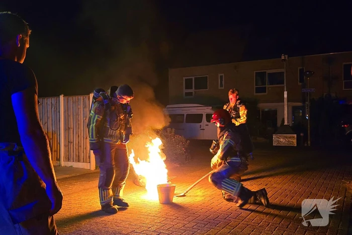 Jerrycan met brandstof veroorzaakt vuur