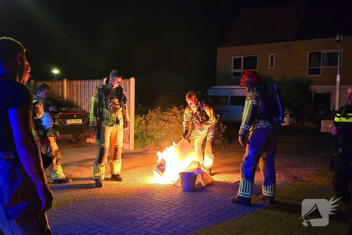 Jerrycan met brandstof veroorzaakt vuur