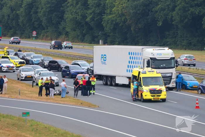 Ongeval met motorrijder leidt tot file