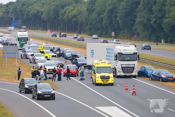 Ongeval met motorrijder leidt tot file