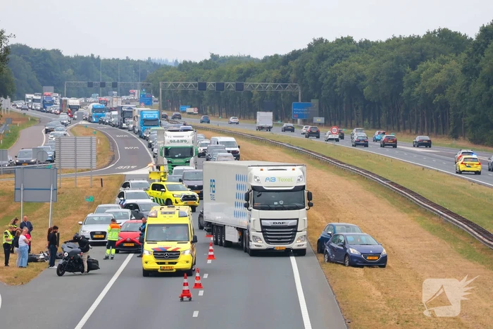 Ongeval met motorrijder leidt tot file