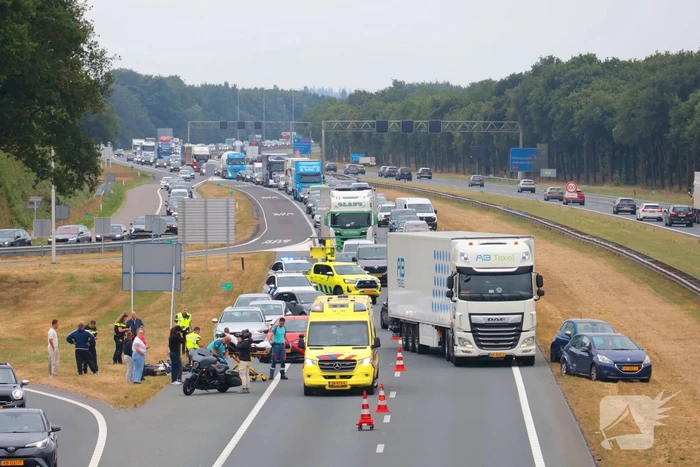 Ongeval met motorrijder leidt tot file