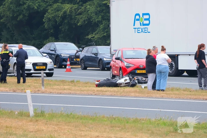 Ongeval met motorrijder leidt tot file