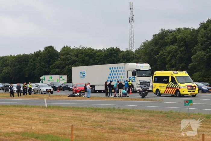 Ongeval met motorrijder leidt tot file