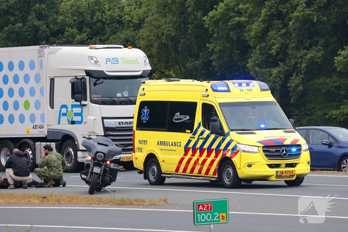 Ongeval met motorrijder leidt tot file