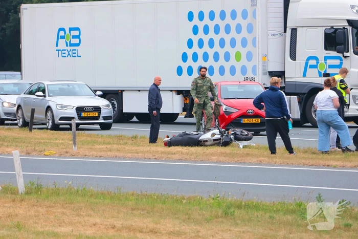 Ongeval met motorrijder leidt tot file