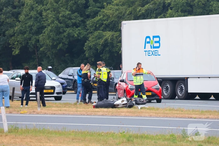 Ongeval met motorrijder leidt tot file