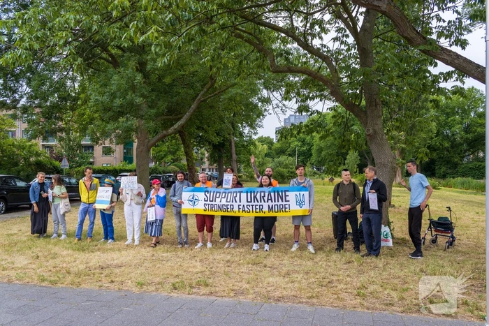 Demonstratie bij Navo top voor steun aan Oekraïne