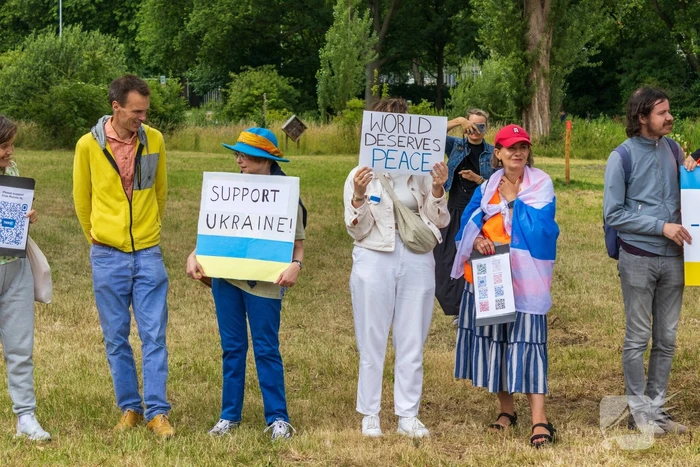 Demonstratie bij Navo top voor steun aan Oekraïne
