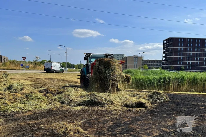 Brand ontstaan tijdens maaiwerkzaamheden