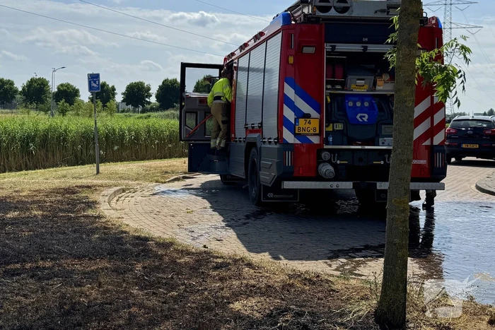 Brand ontstaan tijdens maaiwerkzaamheden