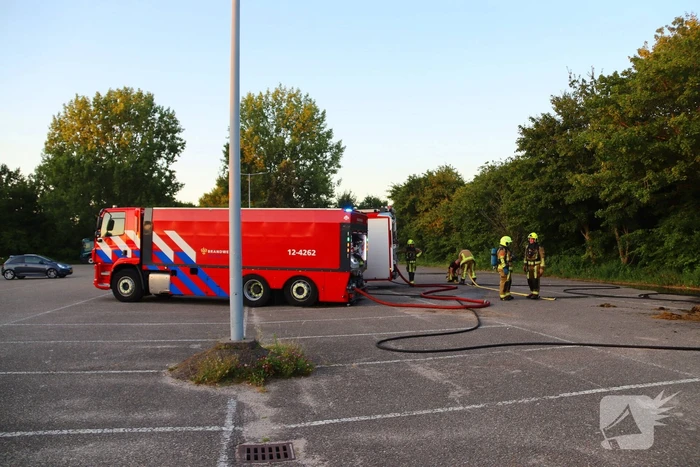 Berg gras in brand