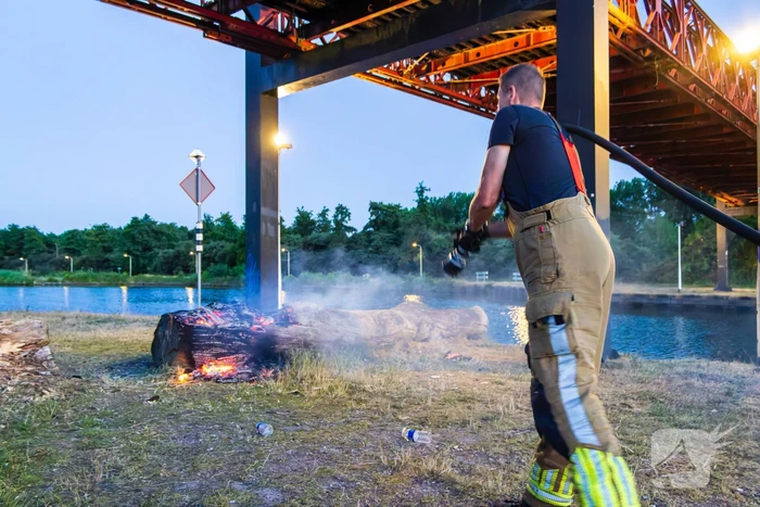 Mogelijke brandstichting bij boomstronk