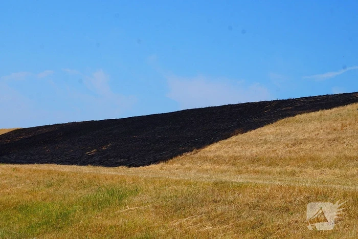 Brandweer blust brand langs dijk