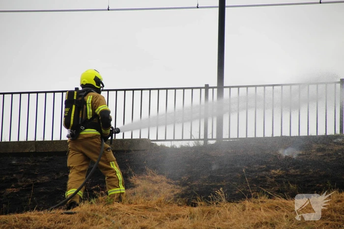 Treinverkeer plat door bermbrand bij station