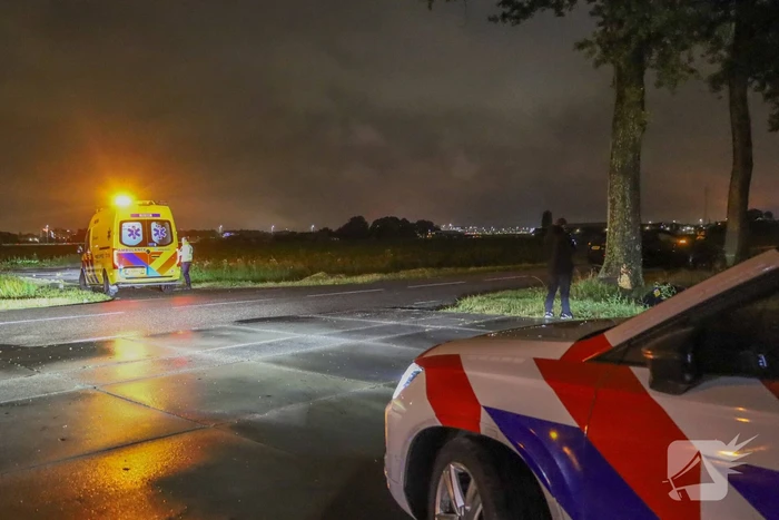 Tesla in sloot na aanrijding