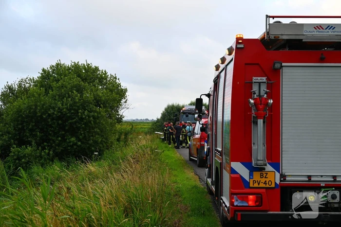 Rietbrand vroeg in de ochtend