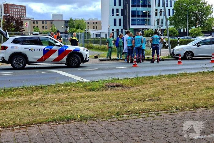 Verkeerslichten buiten werking door klap