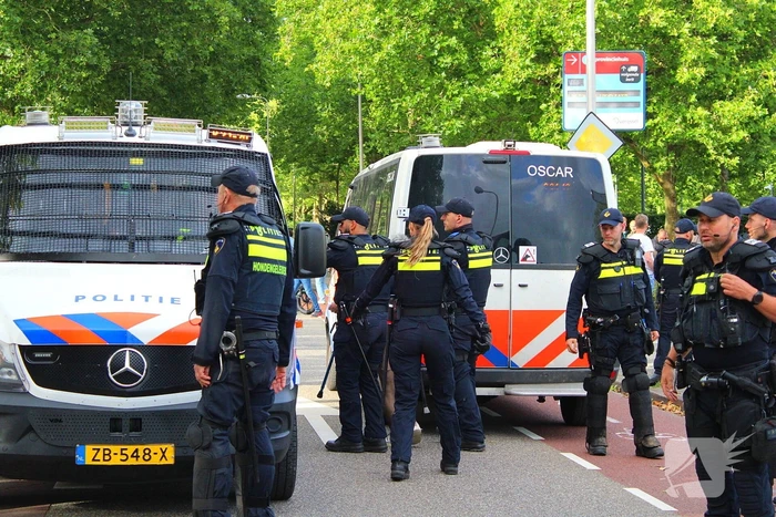 Mobiele eenheid ingezet bij protest