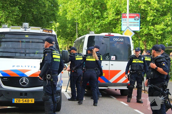 Mobiele eenheid ingezet bij protest