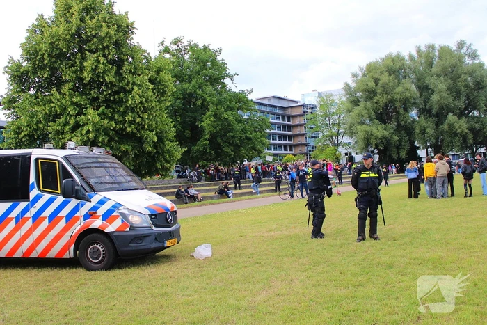 Mobiele eenheid ingezet bij protest