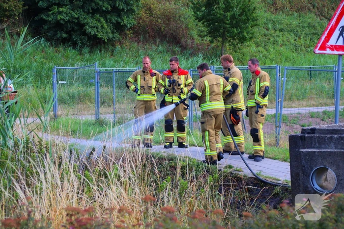 Kinderen ontdekken bermbrand en waarschuwen