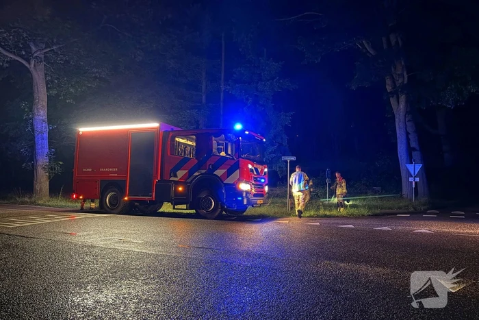 Brandweer blust snel om zich heen grijpende brand