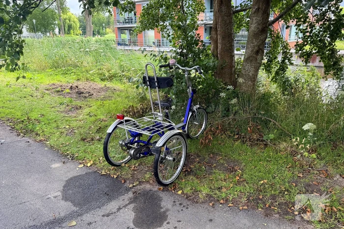 Fietster botst op brug, driewiel fiets belandt in het water