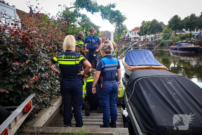 Hert gered uit de Rijn na sprongetje te water