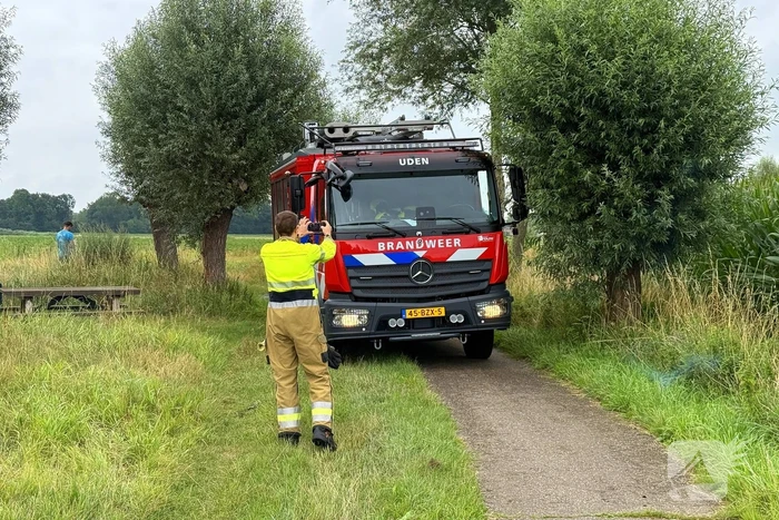 Buitenbrand aan fietspad onder controle