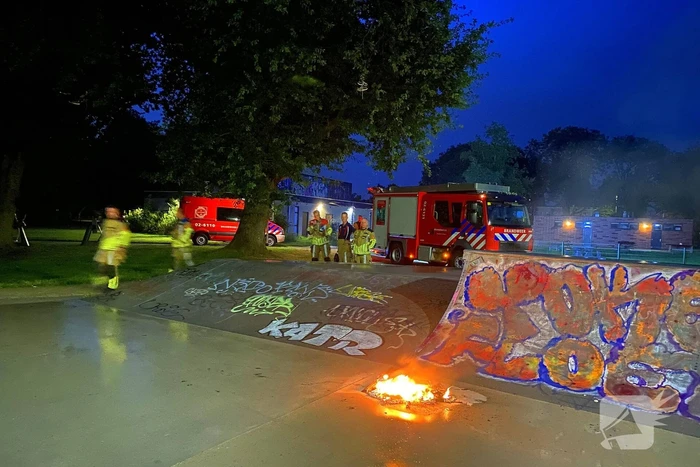 Skatebaan getroffen door brand