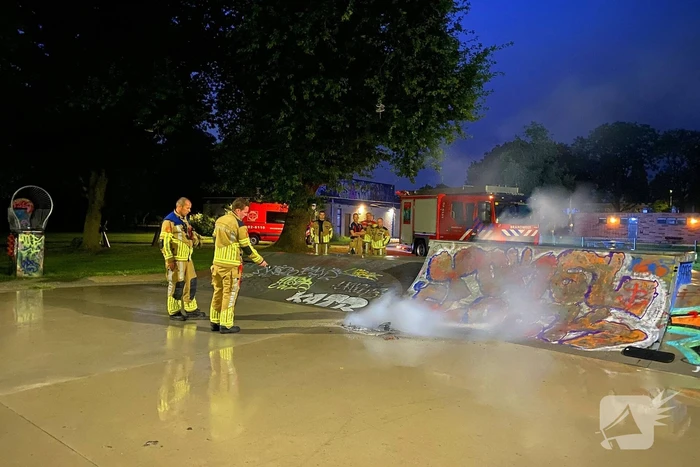 Skatebaan getroffen door brand