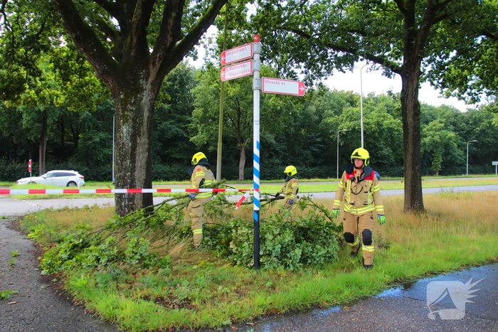 Provinciale weg deels afgesloten door stormschade
