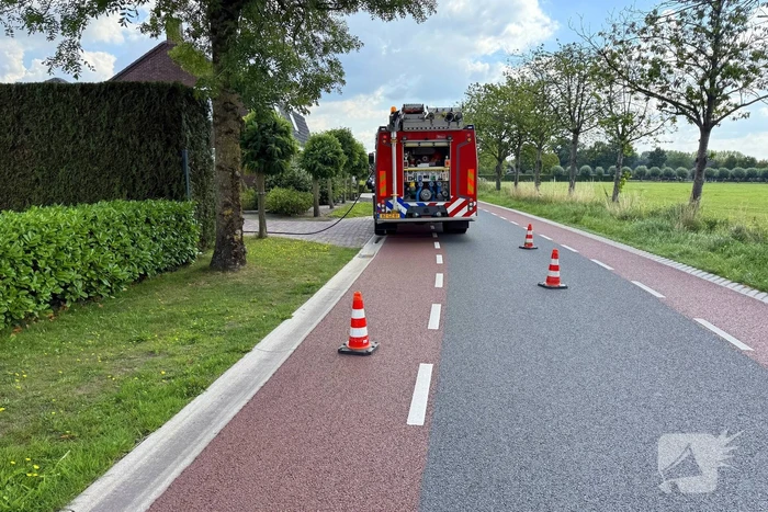 Buitenbrand veroorzaakt door onkruidverbranding