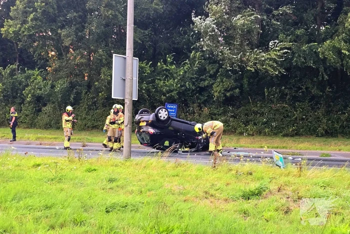 Auto uit de bocht bij ongeval