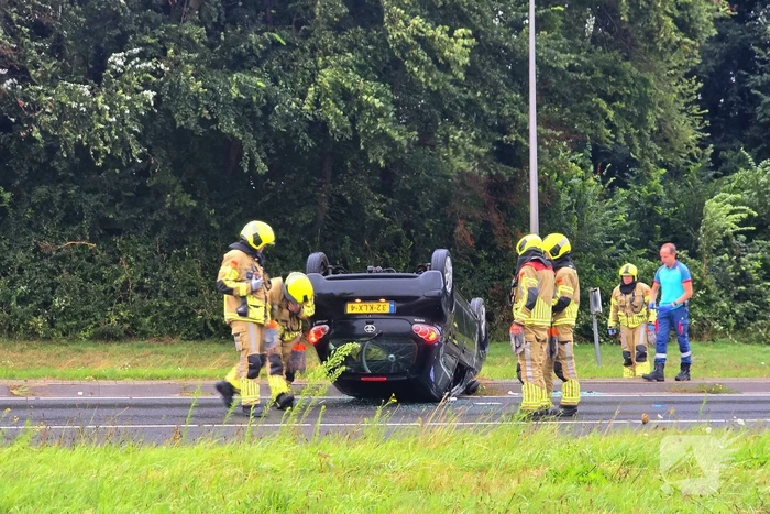 Auto uit de bocht bij ongeval