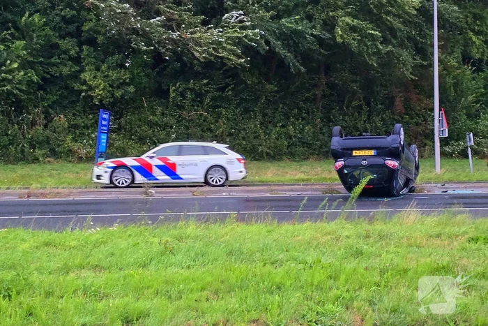 Auto uit de bocht bij ongeval