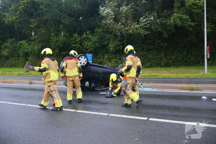 Auto uit de bocht bij ongeval