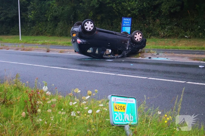 Auto uit de bocht bij ongeval