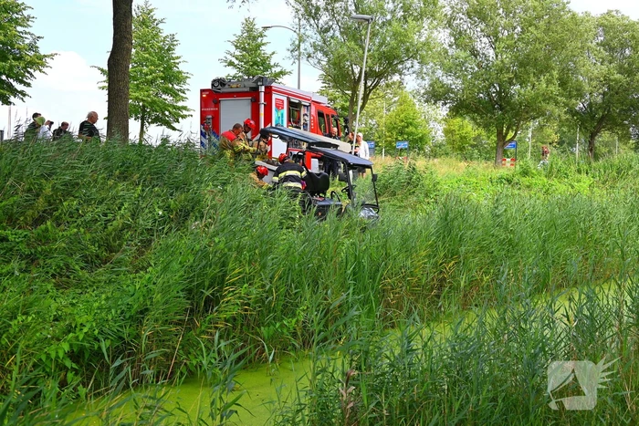 IJscoboer raakt van weg en belandt bijna in water