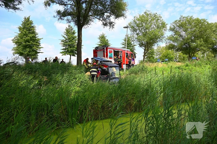 IJscoboer raakt van weg en belandt bijna in water