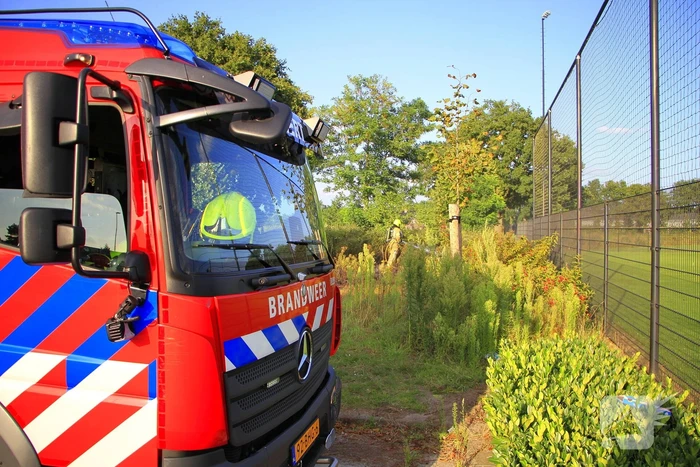 Brand in berm leidt tot rookontwikkeling