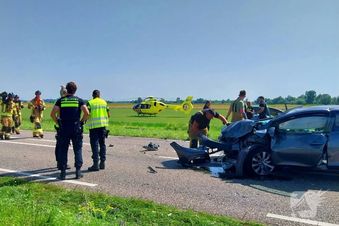 Traumahelikopter ingezet bij verkeersongeval