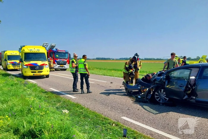Traumahelikopter ingezet bij verkeersongeval