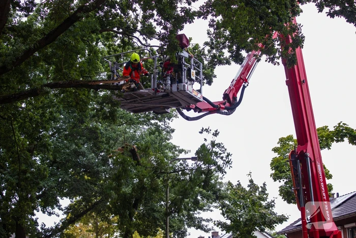 Brandweer verwijdert loshangende takken