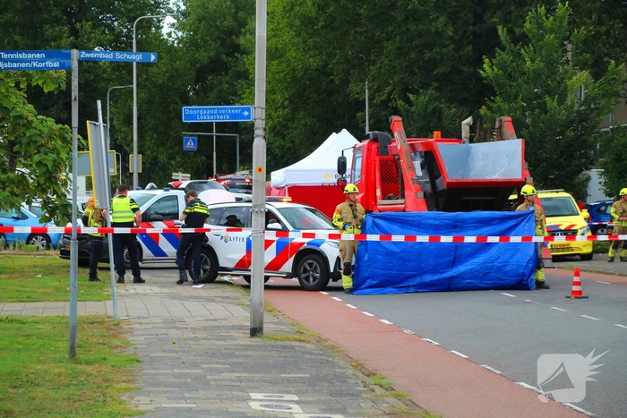 Ongeval tussen fietser en vrachtwagen