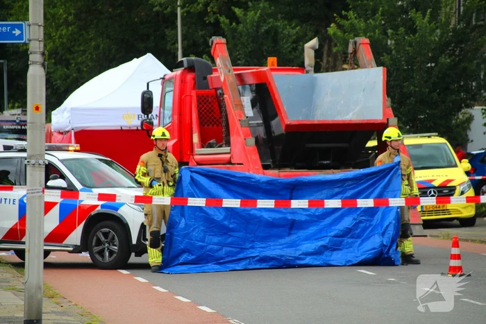 Ongeval tussen fietser en vrachtwagen