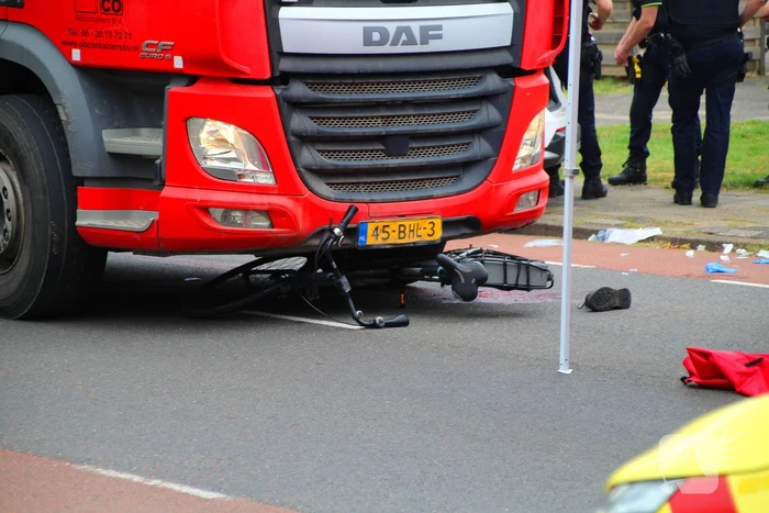 Ongeval tussen fietser en vrachtwagen