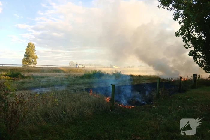 Bermbrand ontdekt vanaf snelweg