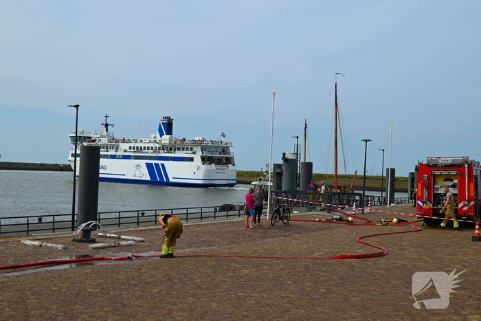 Machinekamer in brand, snelle actie